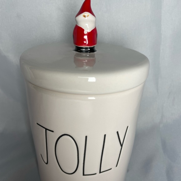 Rae Dunn Holiday Rae Dunn Jolly Canister With Gnome Santa Lid